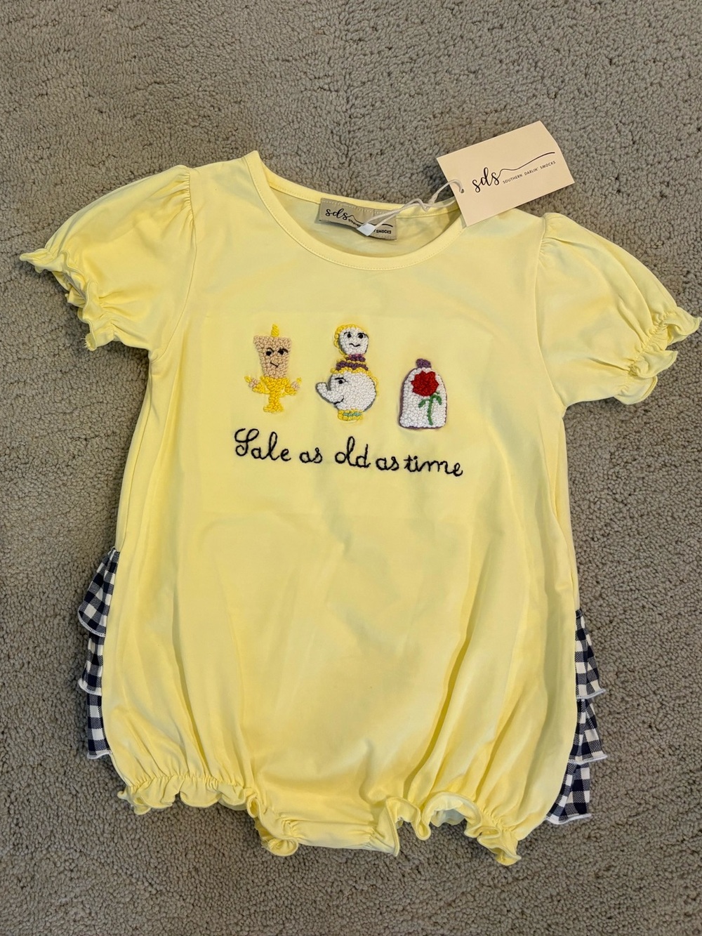 NWT SDS Smock Disney World Embroidered Tale as Old as Time Outfit 24 mo Beauty
